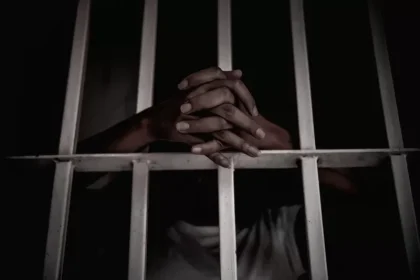 person behind bars
