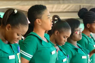 Nurses. President of GRNMA Madam Ofori-Ampofo has called for the improvement of the condition of services of nurses and midwives in the country