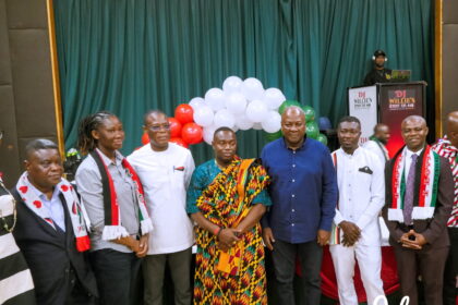 John Mahama with NDC UK and Ireland members at the the launch of the Aldershot branch of NDC UK and Ireland