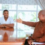 Anthony Joshua (Left) President Mahama